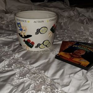 Ceramic popcorn bowl for family movie night!